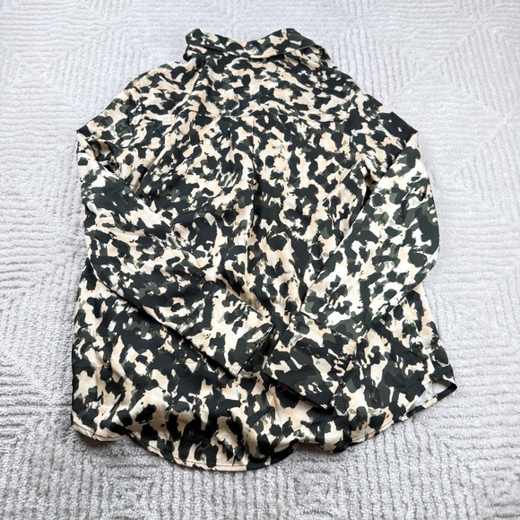 H&M Blouse Women's XS Abstract Print Button Artsy Work Office Statement Whimsy - Picture 2 of 9